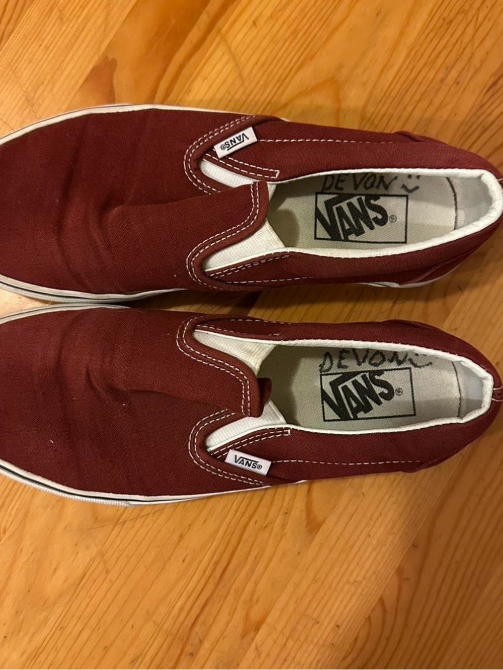 Vans Slip-On Canvas Loafers - Maroon
